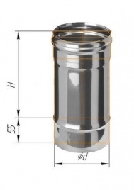 Дымоход L=0,25м (430/0,8 мм) Ø 150