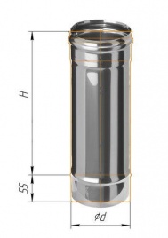 Дымоход L=0,5м (430/0,8 мм) Ø 150