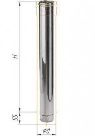 Дымоход L=1м (430/0,8 мм) Ø 150